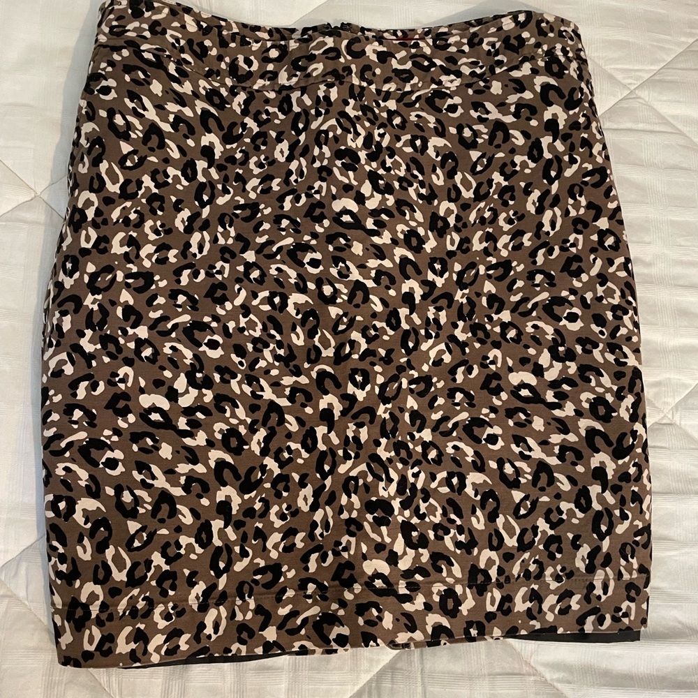 Merona Leopard Print Pencil Skirt - Brown and Black